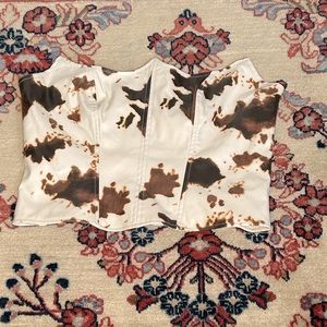 Cute cow print  corset